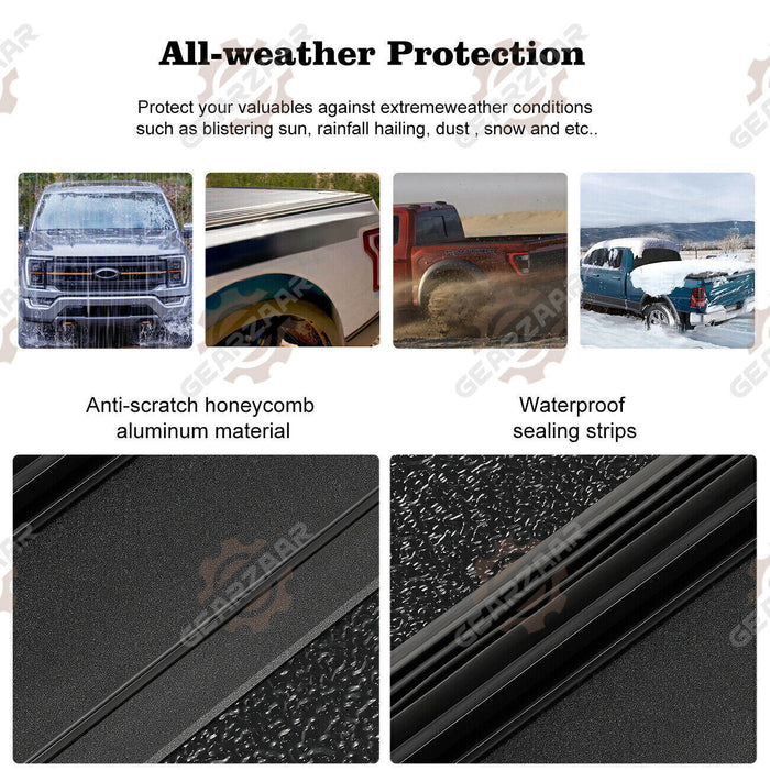 DURAFORCE 5.5FT Tonneau Cover Hard Tri-Fold For 2015-2024 Ford F150 Truck Bed Waterproof /