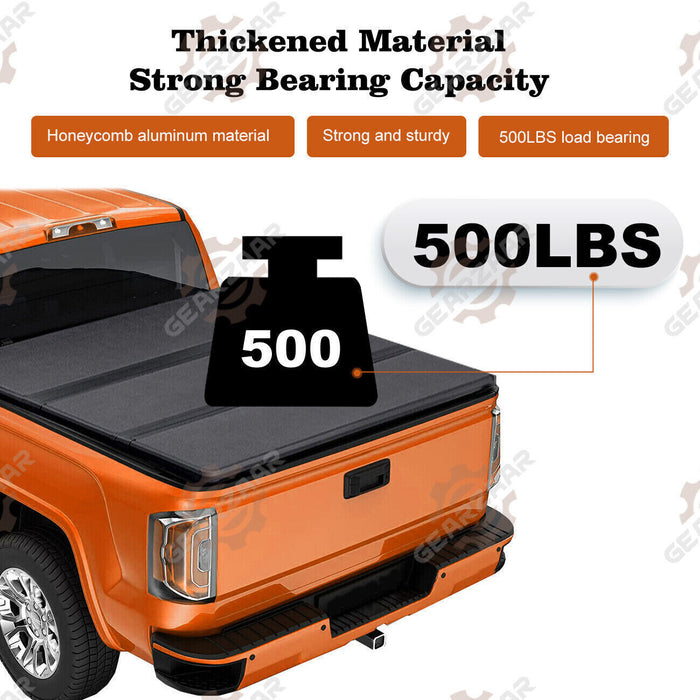 DURAFORCE 5.5FT Tonneau Cover Hard Tri-Fold For 2015-2024 Ford F150 Truck Bed Waterproof /