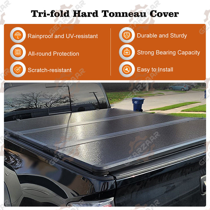 DURAFORCE 5.5FT Tonneau Cover Hard Tri-Fold For 2015-2024 Ford F150 Truck Bed Waterproof /