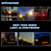 DURAFORCE 20x 3/4" Marker Lights LED Truck Trailer Round Side Bullet Light Amber &Red Lamp