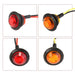 DURAFORCE 20x 3/4" Marker Lights LED Truck Trailer Round Side Bullet Light Amber &Red Lamp