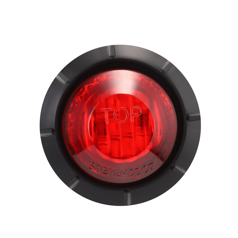 DURAFORCE 20x 3/4" Marker Lights LED Truck Trailer Round Side Bullet Light Amber &Red Lamp