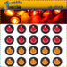 DURAFORCE 20x 3/4" Marker Lights LED Truck Trailer Round Side Bullet Light Amber &Red Lamp