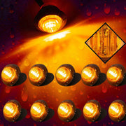 DURAFORCE 20x 3/4" Marker Lights LED Truck Trailer Round Side Bullet Light Amber &Red Lamp