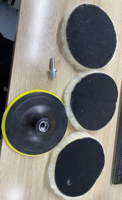 DURAFORCE 5PCS 6" Buffing Polishing Pad Wool Wheel Mop Kit For Car Polisher Drill Adapter!