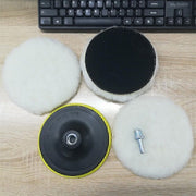 DURAFORCE 5PCS 6" Buffing Polishing Pad Wool Wheel Mop Kit For Car Polisher Drill Adapter!