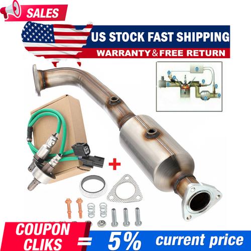 DURAFORCE CATALYTIC CONVERTER w/O2 Sensor Up &Downstream FOR 2007 2008 09 HONDA CR-V 2.4L