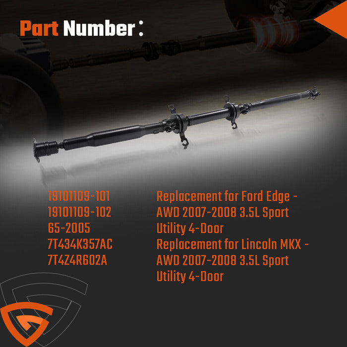 DURAFORCE Rear Drive Shaft Assembly for 07 08 Ford Edge Lincoln MKX AWD 3.5L 19101109-101