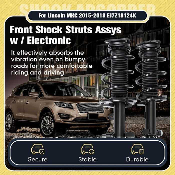 DURAFORCE 2x Fit Lincoln MKC 2015-2019 Front Shock Struts Assys w/Electronic #EJ7Z18124K