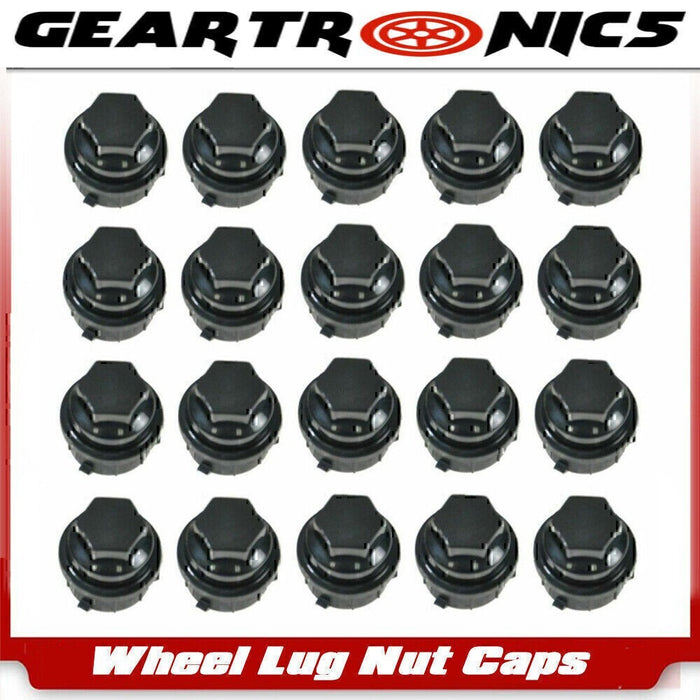 DURAFORCE 20PCS Black Plastic Wheel Lug Nut Caps Replace Kits For GM 9593028 9593228*