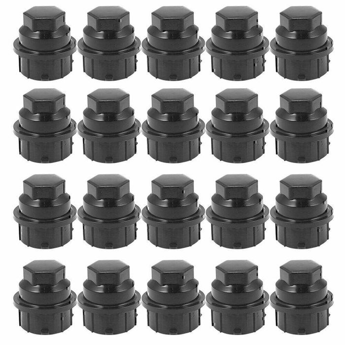 DURAFORCE 20PCS Black Plastic Wheel Lug Nut Caps Replace Kits For GM 9593028 9593228*