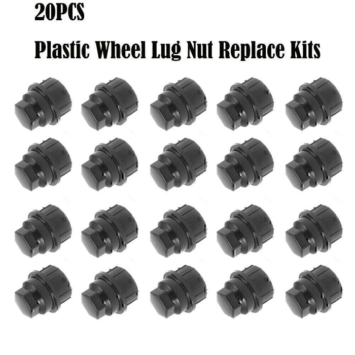 DURAFORCE 20PCS Black Plastic Wheel Lug Nut Caps Replace Kits For GM 9593028 9593228*