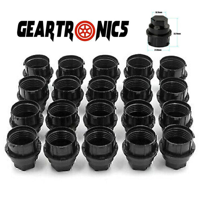 DURAFORCE 20PCS Black Plastic Wheel Lug Nut Caps Replace Kits For GM 9593028 9593228*
