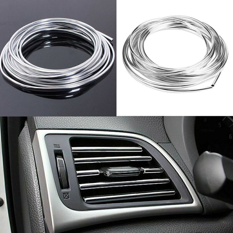 DURAFORCE 20FT Chrome Car Door Edge Molding Trim Seal Strip Scratch Protector Guard Decor