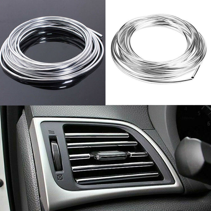 DURAFORCE 20FT Chrome Car Door Edge Molding Trim Seal Strip Scratch Protector Guard Decor^