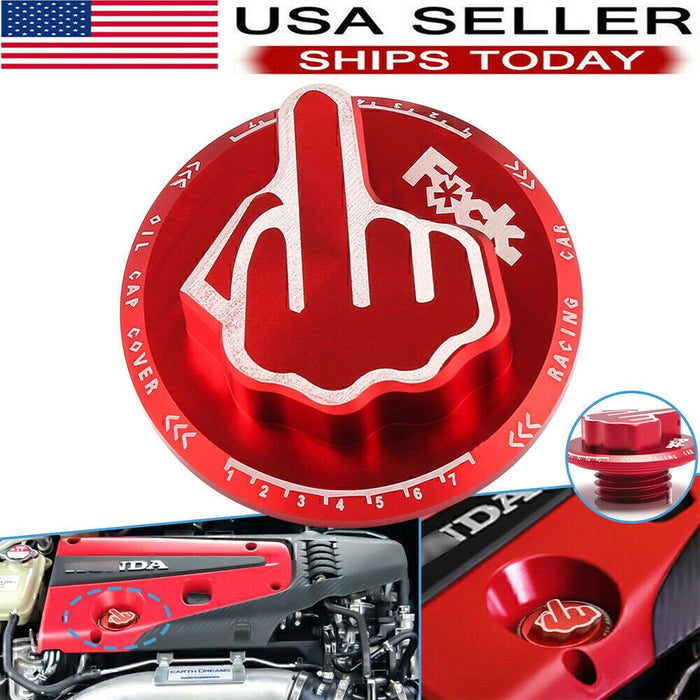 DURAFORCE JDM For Honda Acura Screw- In Middle Finger Oil Filler Tank Cap Valve Cover Red