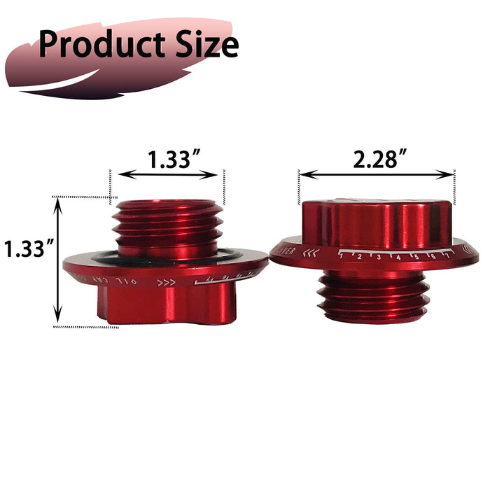 DURAFORCE JDM For Honda Acura Screw- In Middle Finger Oil Filler Tank Cap Valve Cover Red