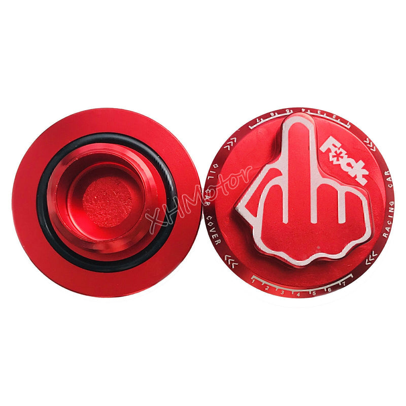 DURAFORCE JDM For Honda Acura Screw- In Middle Finger Oil Filler Tank Cap Valve Cover Red