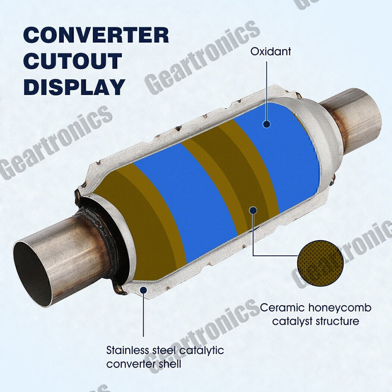 DURAFORCE Weld-On 2.5" UNIVERSAL Three-way Catalytic Converter Cat US* Fast Shipping