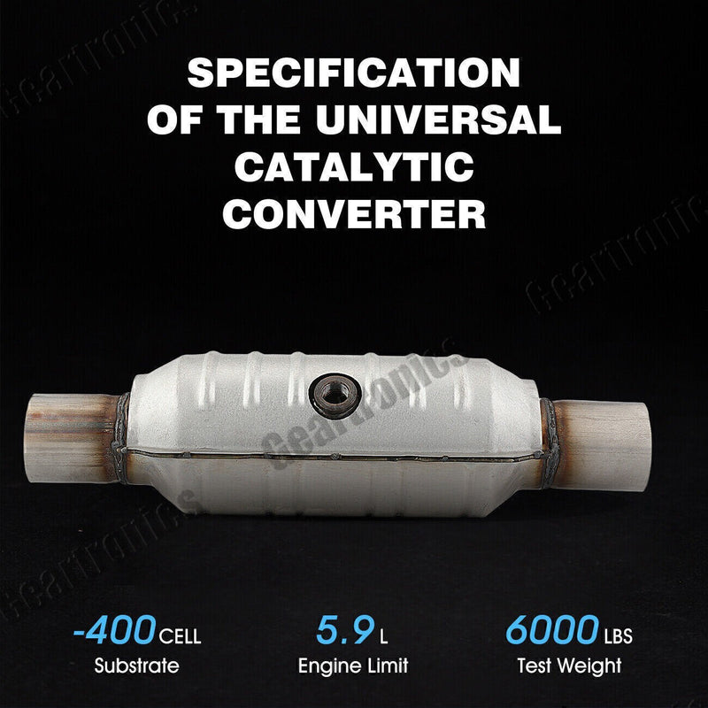 DURAFORCE Weld-On 2.5" UNIVERSAL Three-way Catalytic Converter Cat US* Fast Shipping