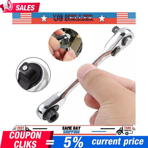 DURAFORCE 1/4 INCH MINI DOUBLE ENDED QUICK SOCKET RATCHET WRENCH ROD SCREWDRIVER BIT TOOL!