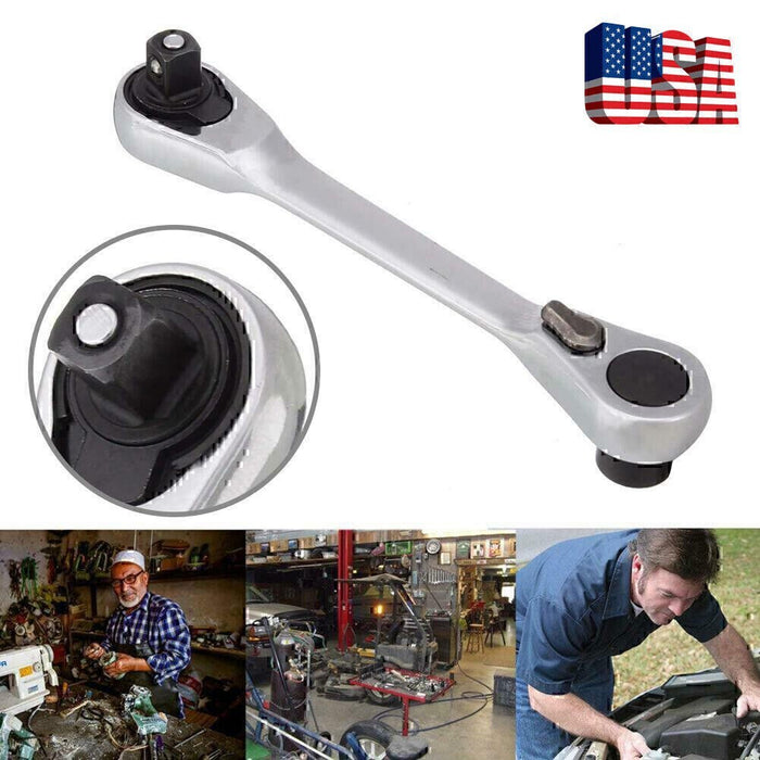 DURAFORCE 1/4 INCH MINI DOUBLE ENDED QUICK SOCKET RATCHET WRENCH ROD SCREWDRIVER BIT TOOL!