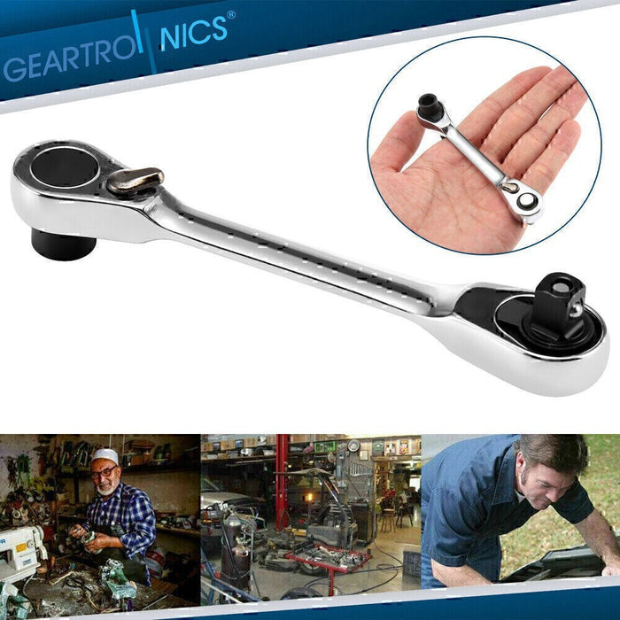 DURAFORCE 1/4 INCH MINI DOUBLE ENDED QUICK SOCKET RATCHET WRENCH ROD SCREWDRIVER BIT TOOL!