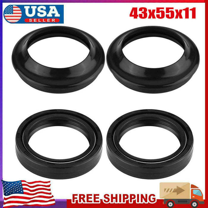 DURAFORCE 1 Set Front Fork Damper Shock Absorber Fork Dust And Oil Seal For Motorcycle US!