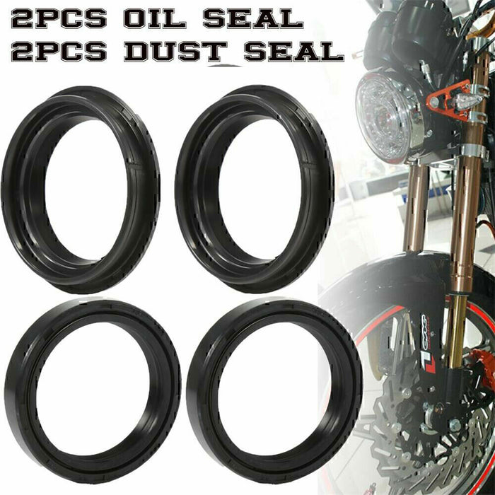 DURAFORCE 1 Set Front Fork Damper Shock Absorber Fork Dust And Oil Seal For Motorcycle US!