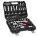 DURAFORCE 108Pcs Mechanics Tools - Kit 6-Point Socket Ratchet Wrench Set Repair Tool Case