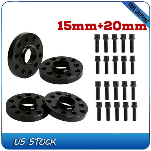 DURAFORCE 15mm+20mm 5x100/5x112 Hubcentric Wheel Spacers Adapters for VW Audi 57.1mm Invor