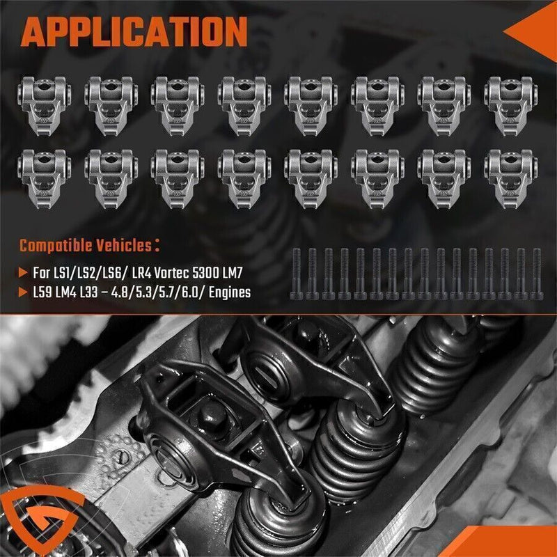 DURAFORCE LS1 Rocker Arms w/ Upgraded Trunion Kit Installed fits 4.8 5.3 5.7 6.0 LS2 LS6