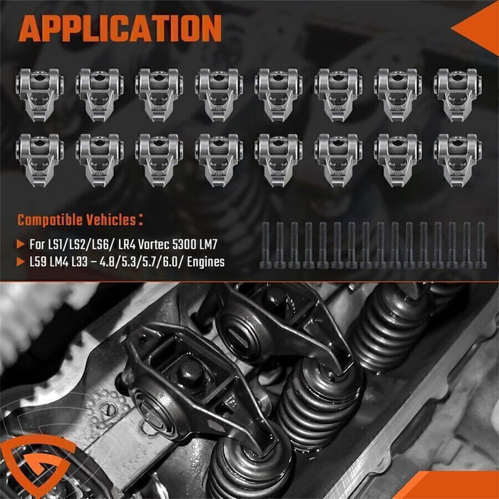 DURAFORCE LS1 Rocker Arms w/ Upgraded Trunion Kit Installed fits 4.8 5.3 5.7 6.0 LS2 LS6