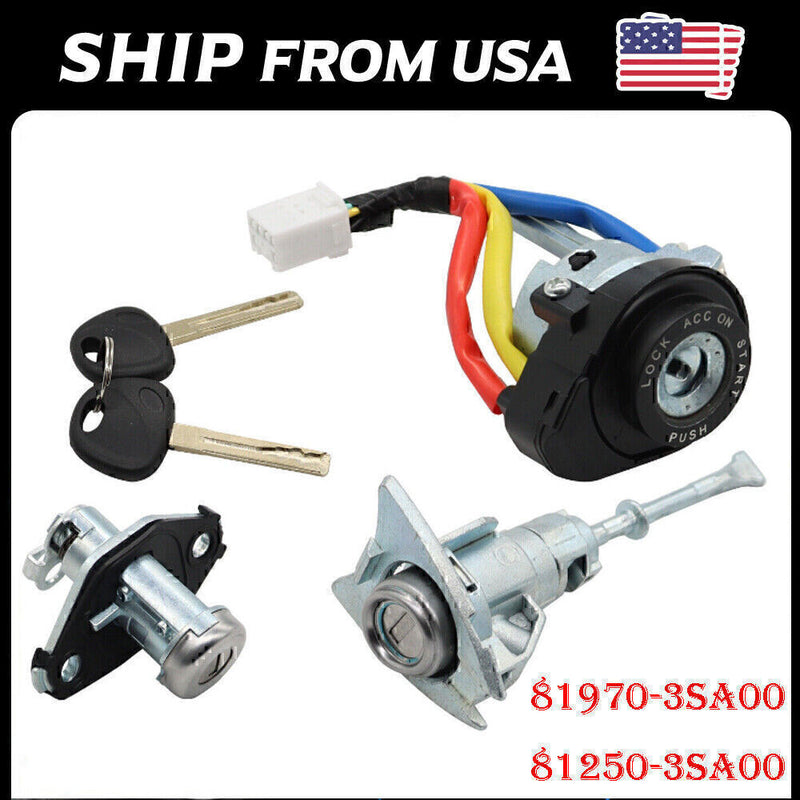 DURAFORCE Ignition Switch Front Left Door Lock Barrel for 2009-2014 Hyundai Sonata*