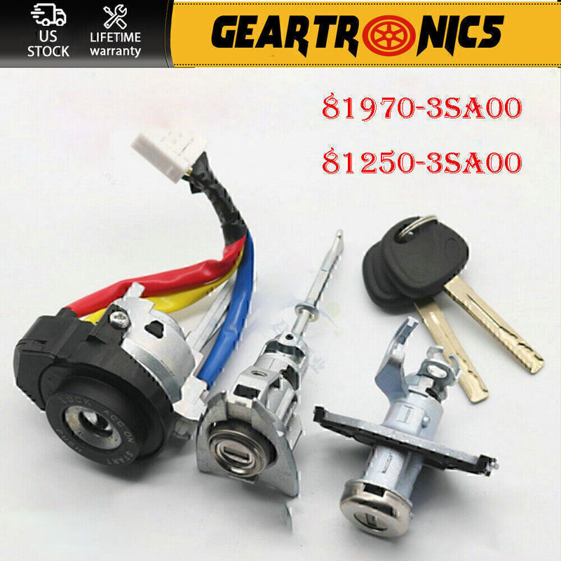 DURAFORCE Ignition Switch Front Left Door Lock Barrel for 2009-2014 Hyundai Sonata*