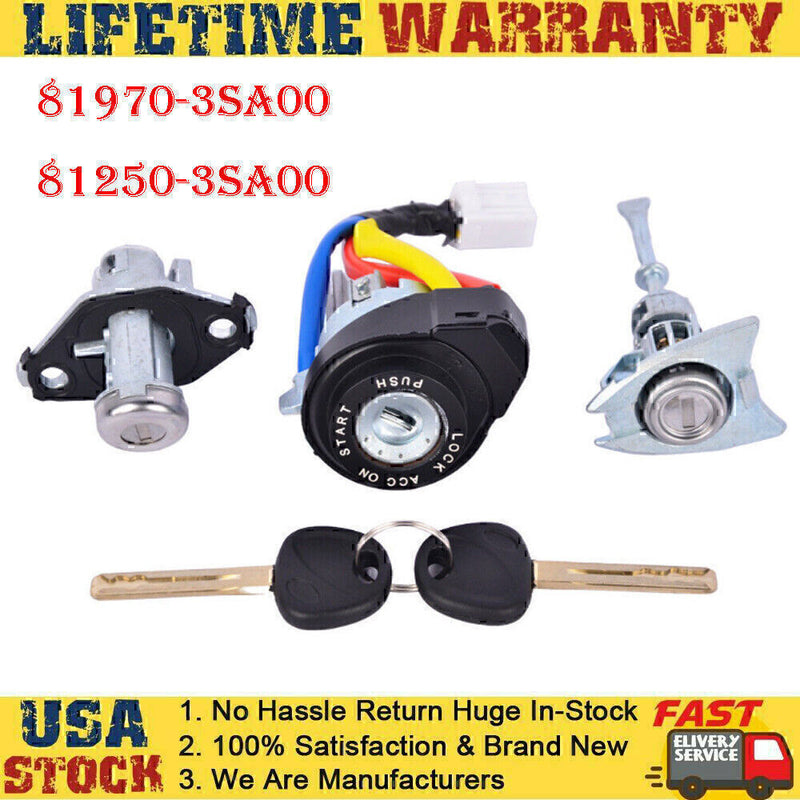 DURAFORCE Ignition Switch Front Left Door Lock Barrel for 2009-2014 Hyundai Sonata*