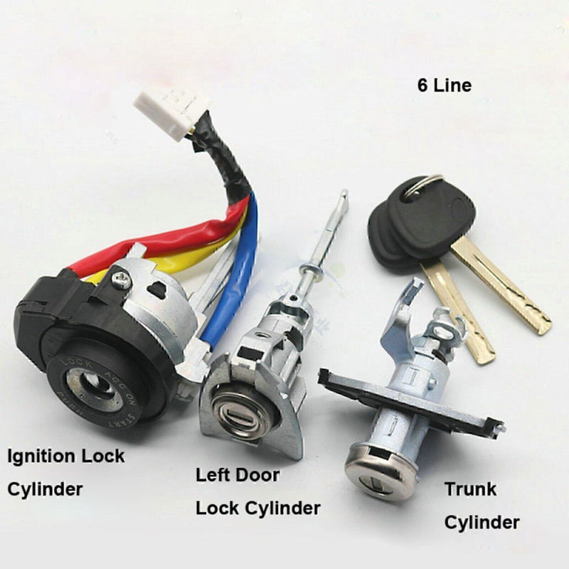 DURAFORCE Ignition Switch Front Left Door Lock Barrel for 2009-2014 Hyundai Sonata*