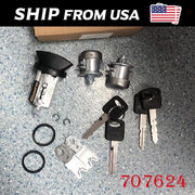 DURAFORCE Door Lock Cylinders Set & Ignition Switch with Keys For 97-07 Ford F150/250/350