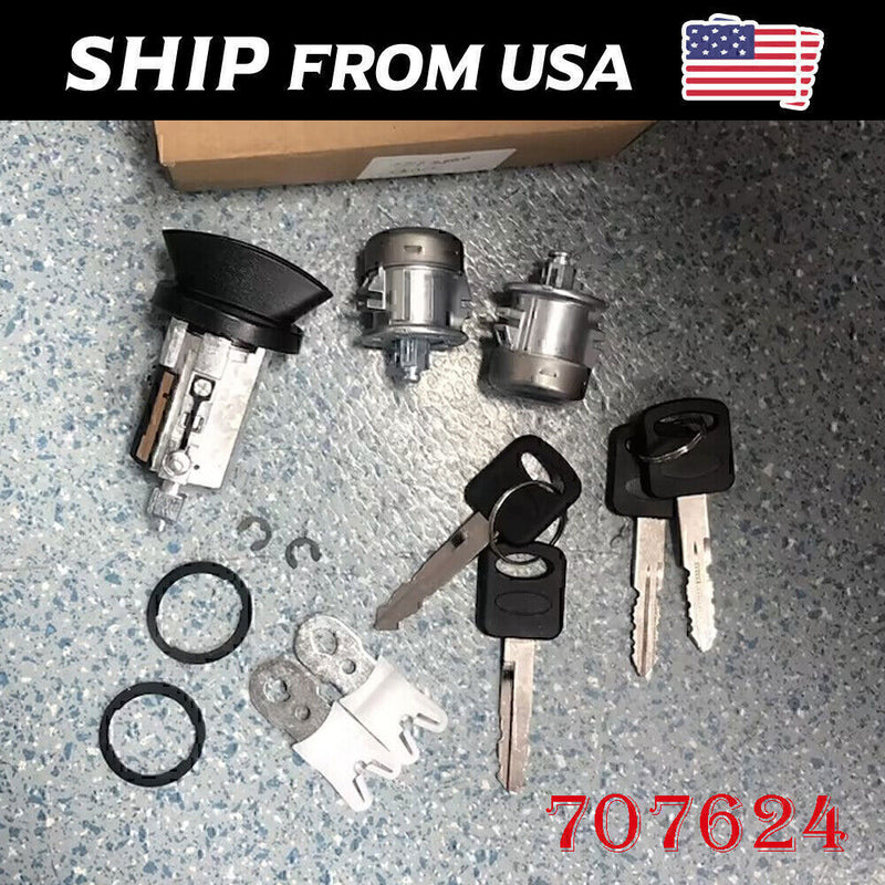 DURAFORCE Door Lock Cylinders Set & Ignition Switch with Keys For 97-07 Ford F150/250/350