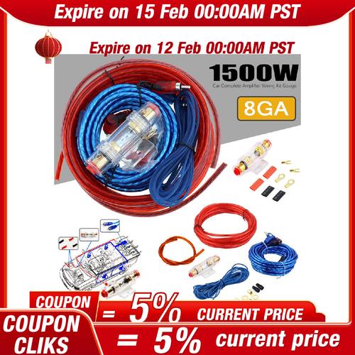 DURAFORCE 1500W Car Audio Cable Set Amp Amplifier Install RCA Subwoofer Sub Wiring 8 Gaug*