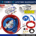 DURAFORCE 1500W Car Audio Cable Set Amp Amplifier Install RCA Subwoofer Sub Wiring 8 Gaug*