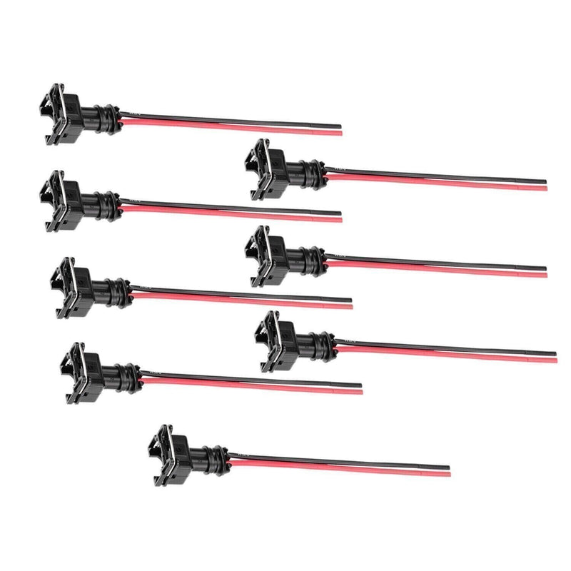 DURAFORCE 8 Fuel Injector Connector Wiring Plugs Clips Fit EV1 OBD1 Pigtail Cut & Splice