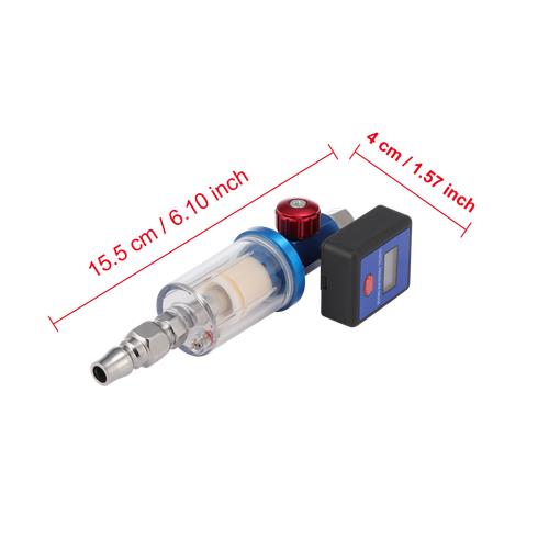 DURAFORCE Spray Gun Digital Paint Air Pressure Regulator Gauge Water Trap Filter Evmaaahg