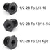 DURAFORCE 3PCS 1/2-28 to 3/4-16, 13/16-16, 3/4 NPT Thread Oil Filter Adapters Black US*