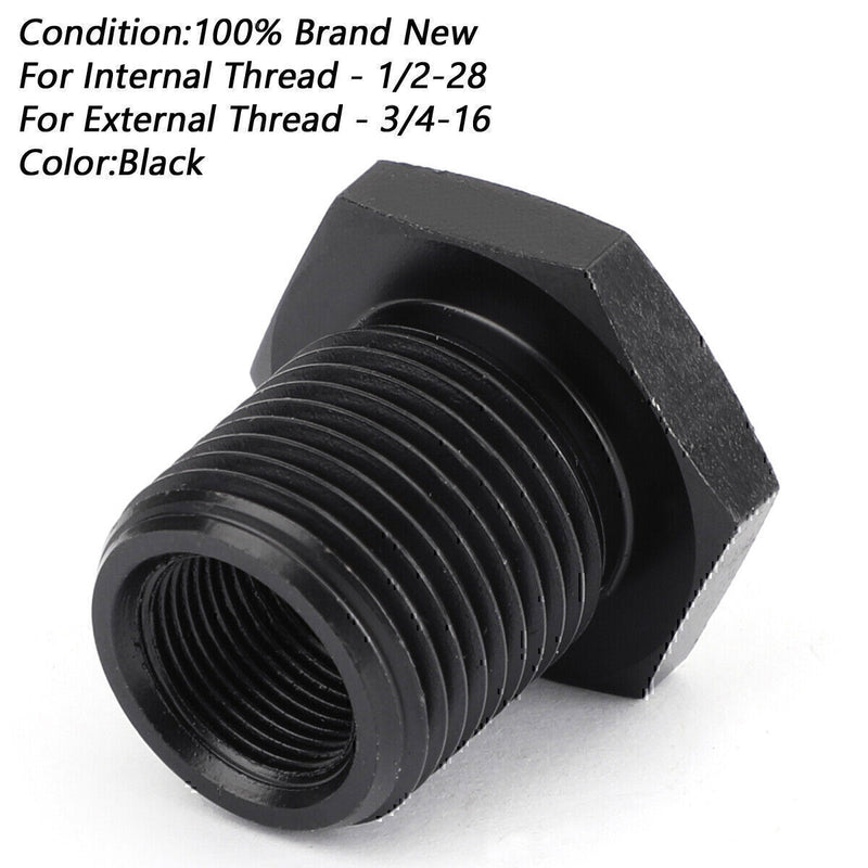 DURAFORCE 3PCS 1/2-28 to 3/4-16, 13/16-16, 3/4 NPT Thread Oil Filter Adapters Black US*