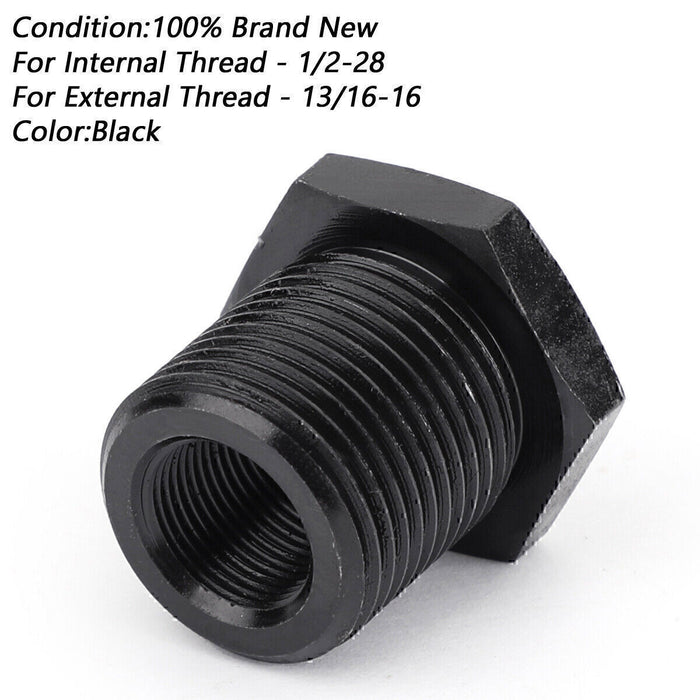 DURAFORCE 3PCS 1/2-28 to 3/4-16, 13/16-16, 3/4 NPT Thread Oil Filter Adapters Black US*