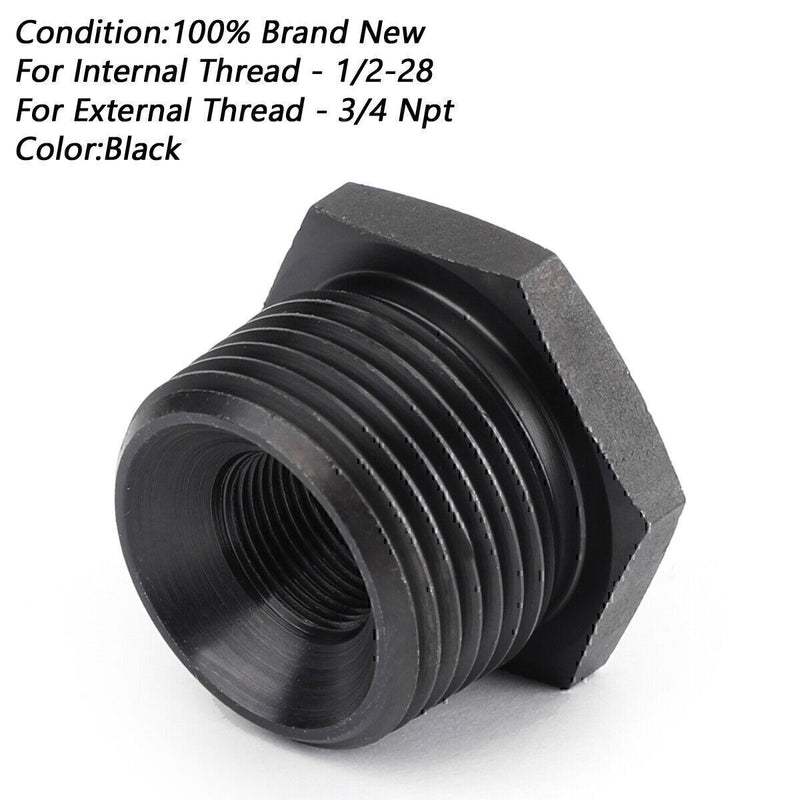 DURAFORCE 3PCS 1/2-28 to 3/4-16, 13/16-16, 3/4 NPT Thread Oil Filter Adapters Black US*