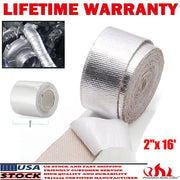 DURAFORCE 2"x 16' Adhesive Exhaust Header Turbo Manfold Pipe Aluminum Heat Shield WrapTape