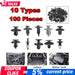DURAFORCE 100x Trunk Screw Rivets Car Bumper Fender for Auto Plastic Fastener Clips-Set