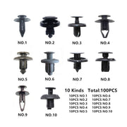 DURAFORCE 100x Trunk Screw Rivets Car Bumper Fender for Auto Plastic Fastener Clips-Set